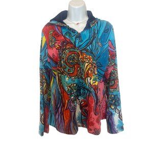 Parsley & Sage Multicolor Hooded Zip-Up Jacket Womens M